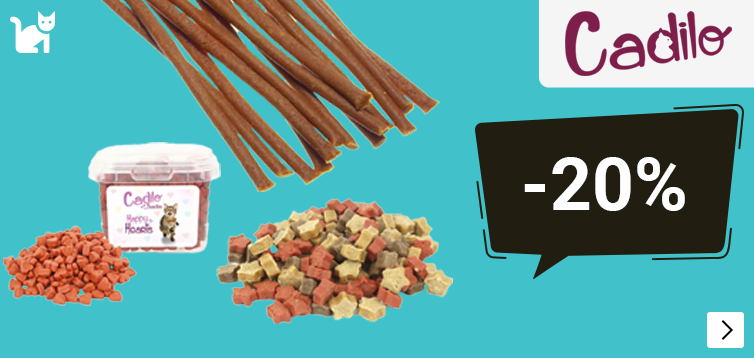 CADILO SNACKS 20% korting CAT